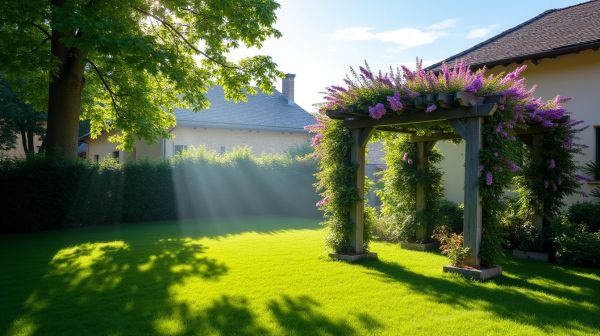 Un espace extérieur charmant avec une pergola en Savoie